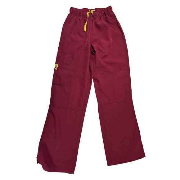 Set of 3 Wonder Wink Women's Sporty Cargo Scrub Pants Scrubs Size XS Burgundy - Picture 1 of 6